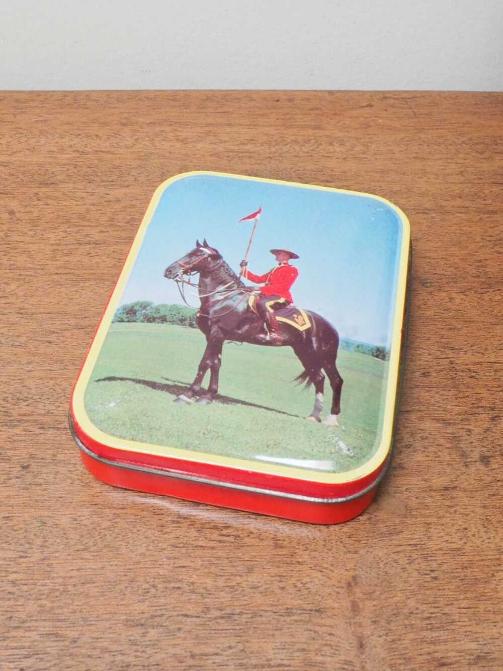 Vtg RCMP Royal Canadian Mounted Police Tin - Vintage Blue Bird Confectionery